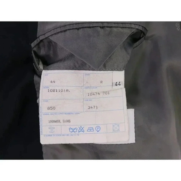 Zanella Solid Navy Blue 2-Btn Wool Blazer Jacket Made in Italy 44R - Picture 7 of 7